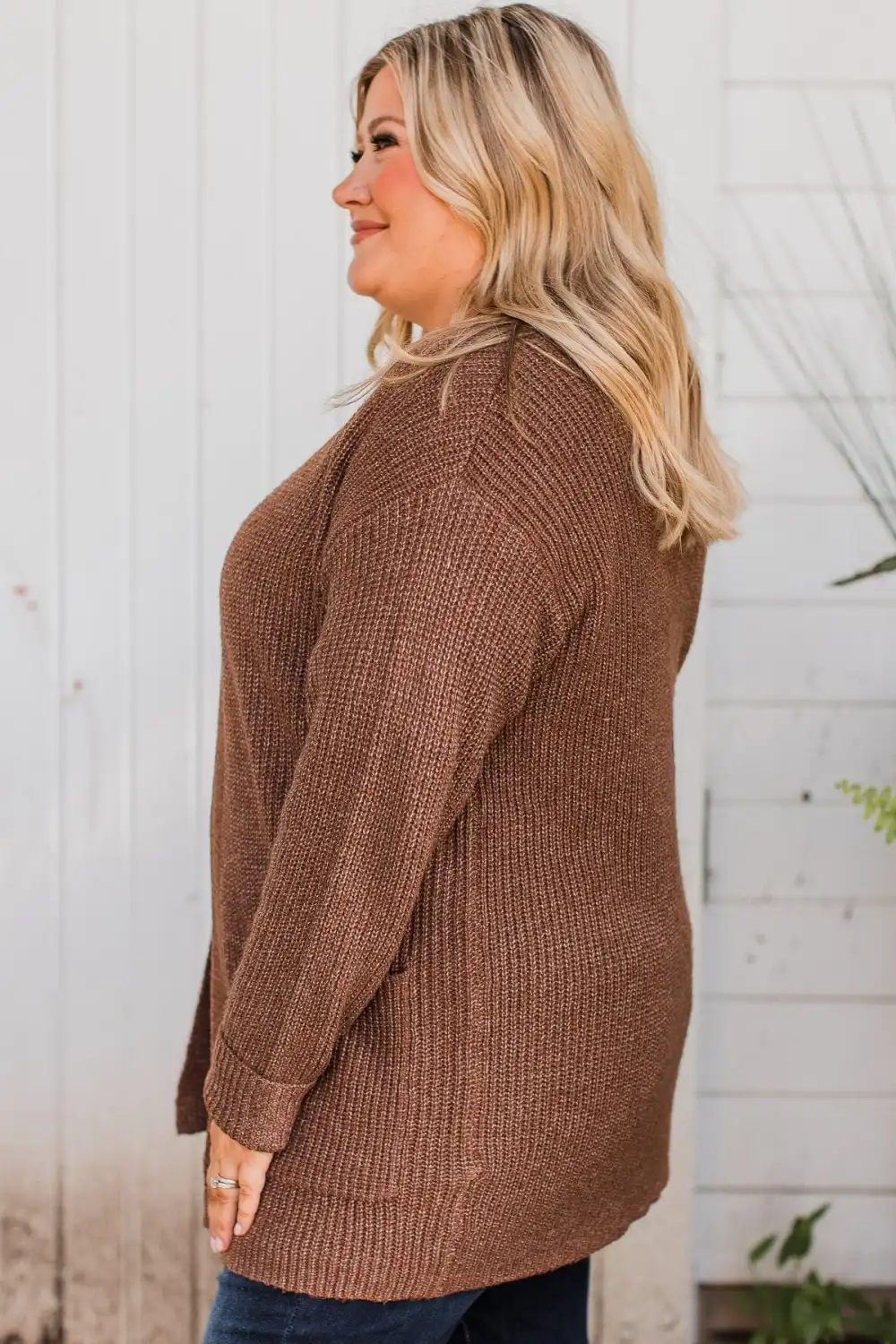 Take Me Places Knit Cardigan- Brown