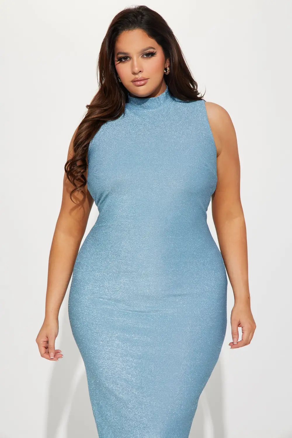 Sine Bright Midi Dress - Light Blue