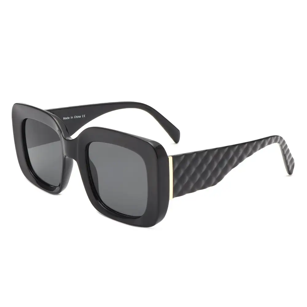 Wide Square Flat Top Frame Sunglasses