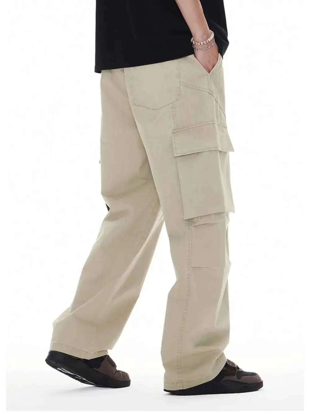 Wide Leg Cargo Drawstring Pants