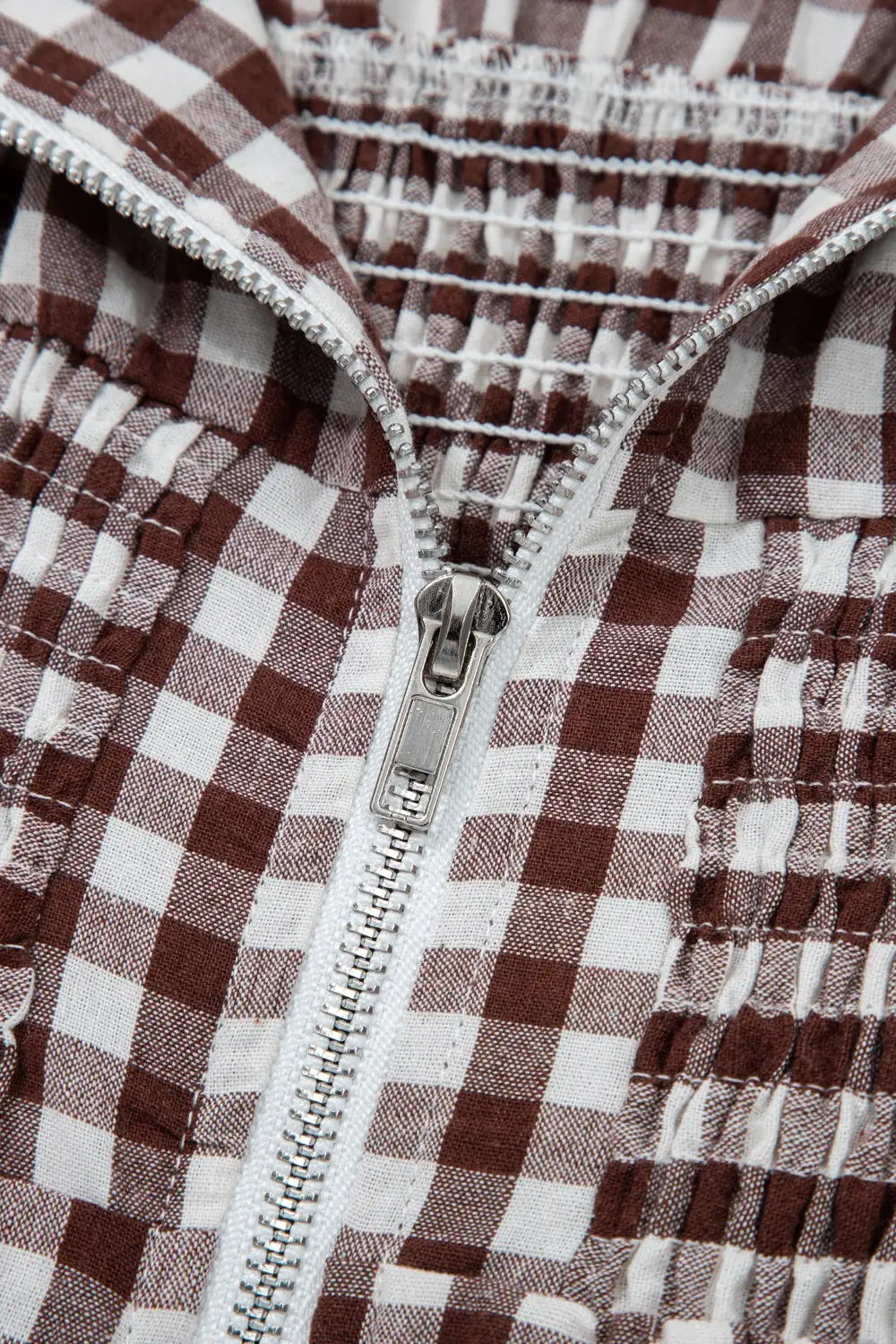 Plaid Zip Front Midi Dress