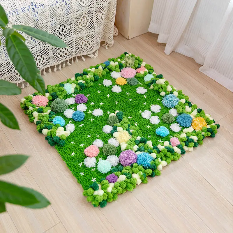 Handmade Moss Rug & Coasters Tufting Coaster Handmade Material Pack Kit