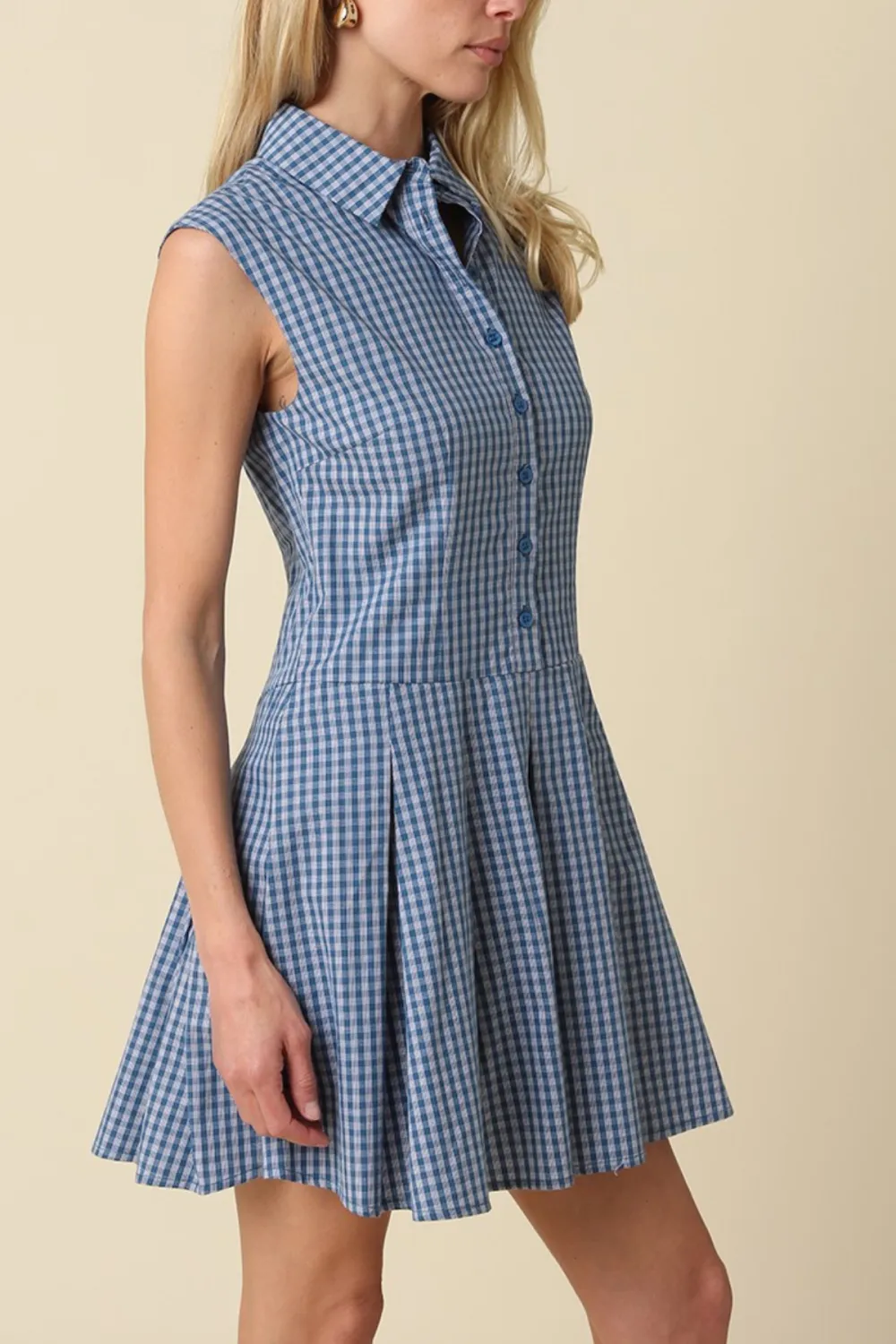 Sleeveless Shirt Mini Dress