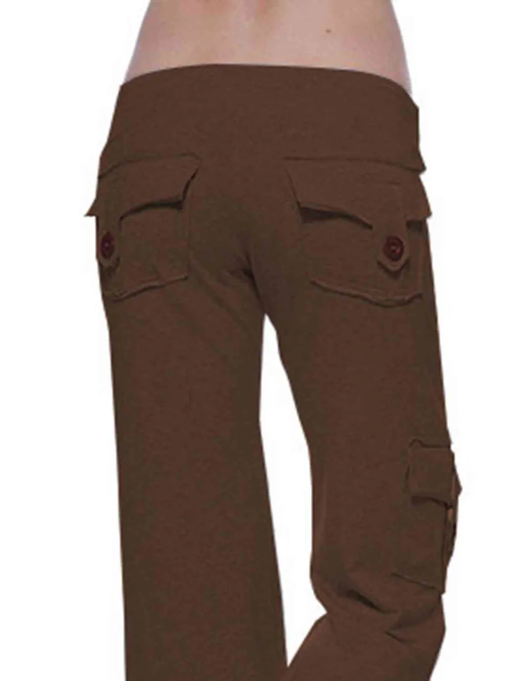 Mid Waist Pants With Pocket