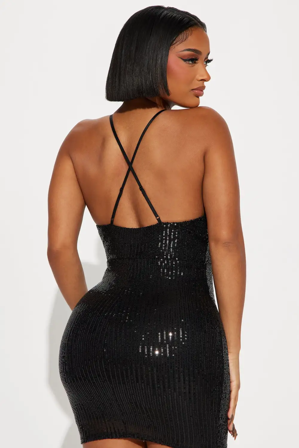 Alexa Sequin Mini Dress - Black