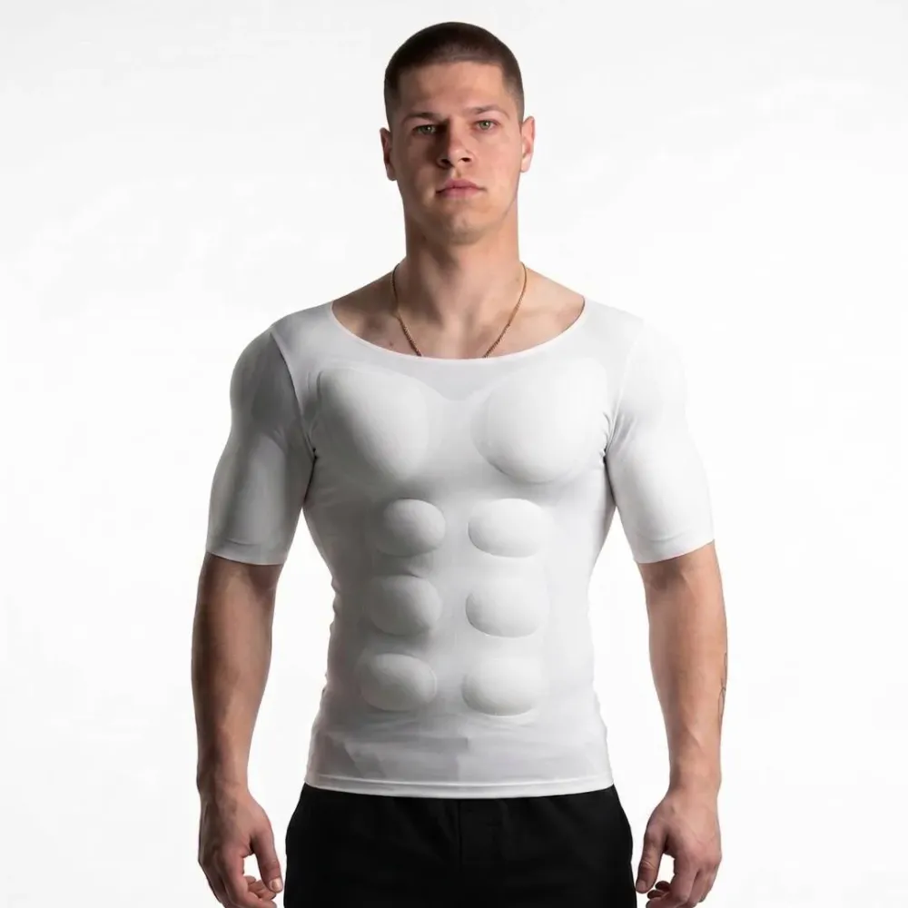 Padded muscle shirt for men with 3D padding