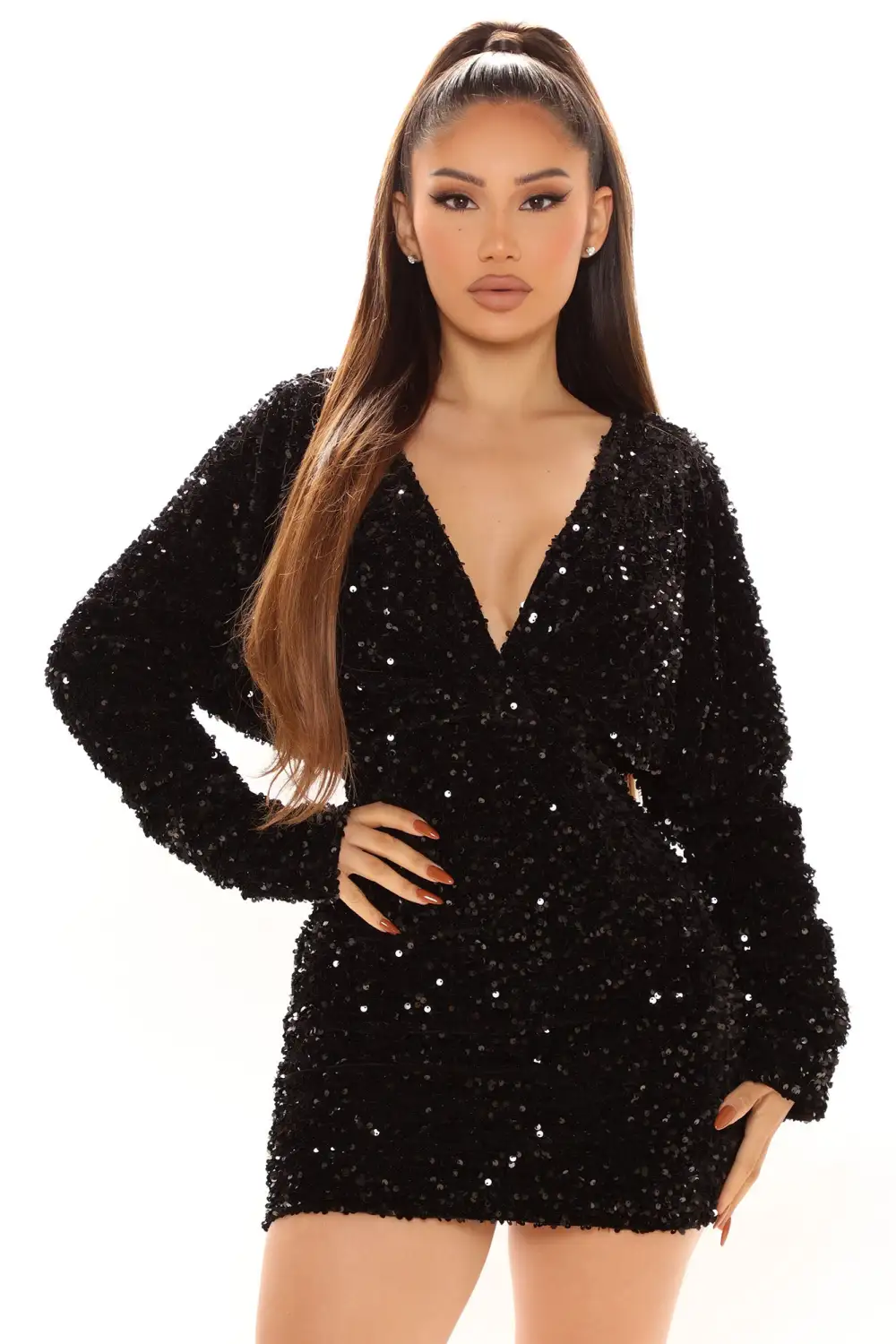 One And Only Sequin Mini Dress - Black