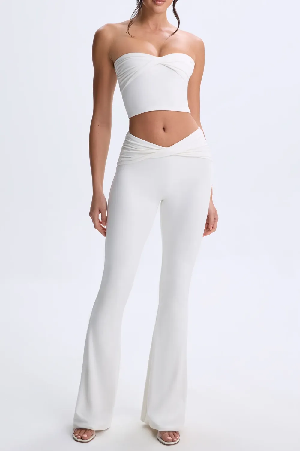 Mid-Rise Flared Trousers For Women