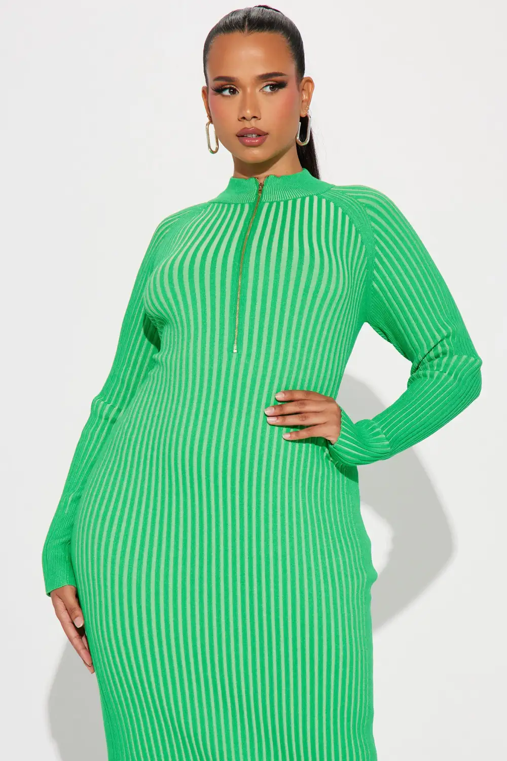 Keeping You Warm Sweater Maxi Dress - Kelly Green