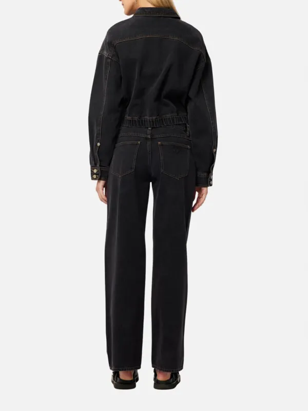 Washed Low-Rise Straight Jeans