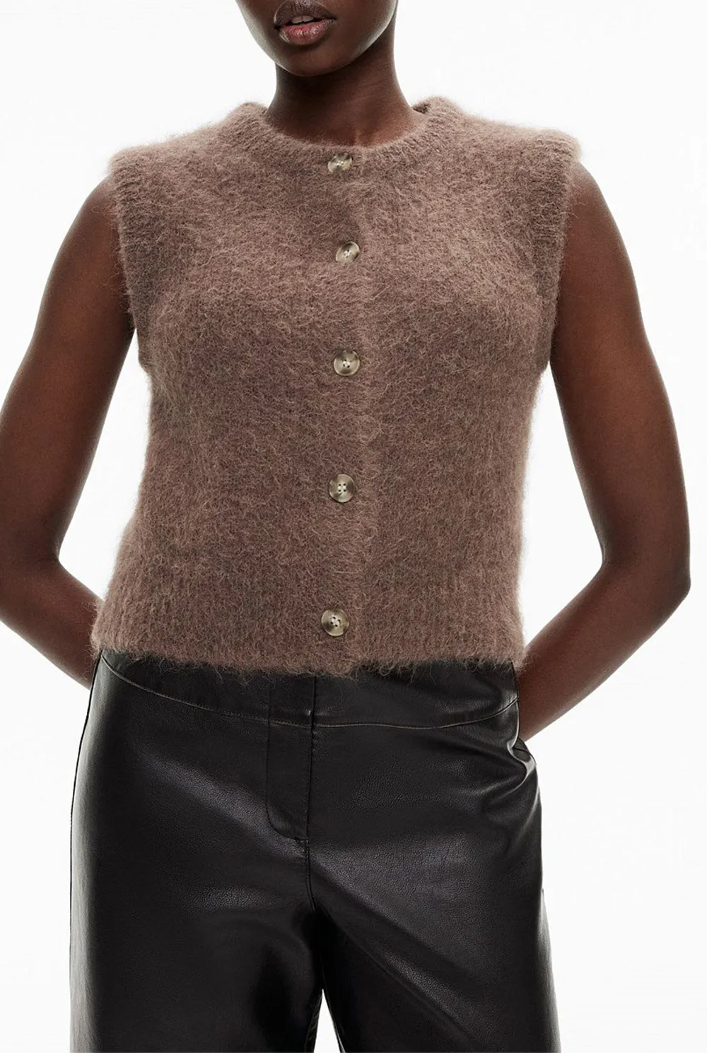 Fuzzy Knitted Fashionable Vest