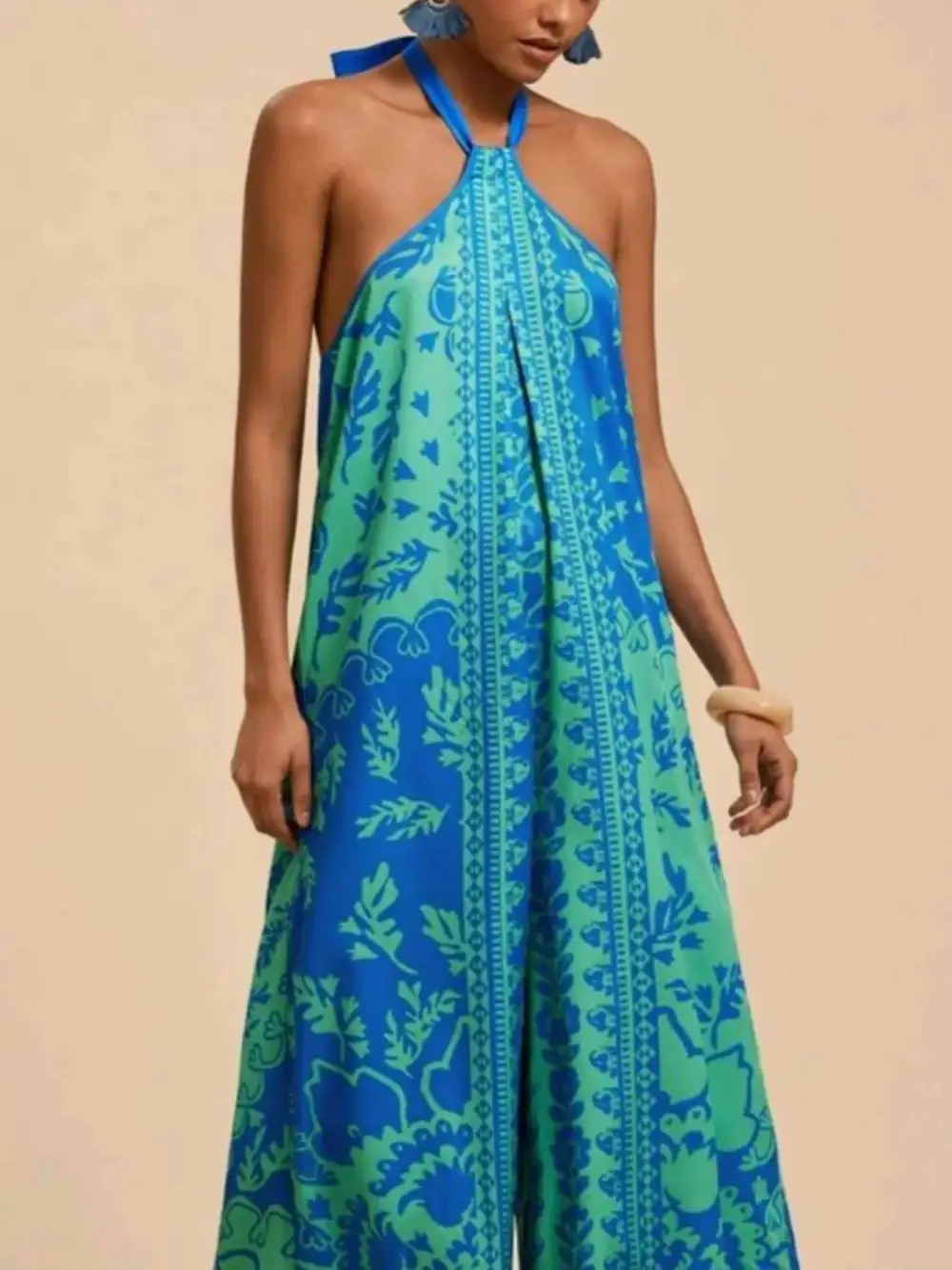 Polished Wide Leg Halter Jumpsuit