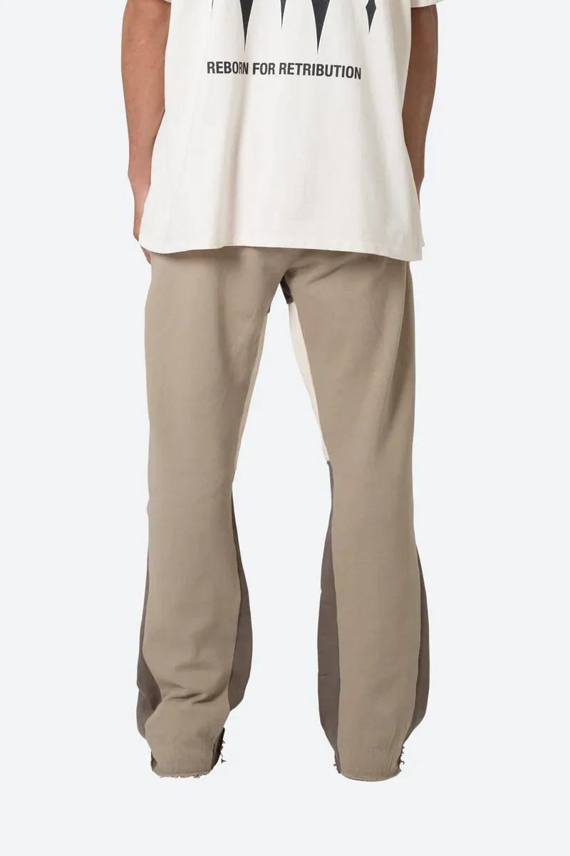 LIGHT BROWN PANELED SWEATPANTS