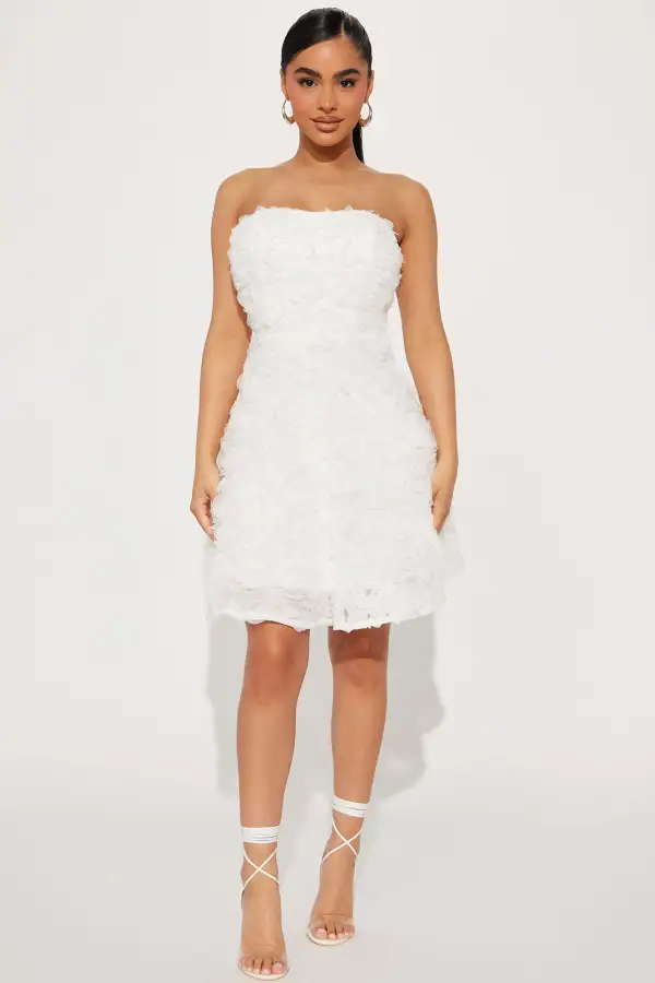 Garden Goddess Mini Dress - White