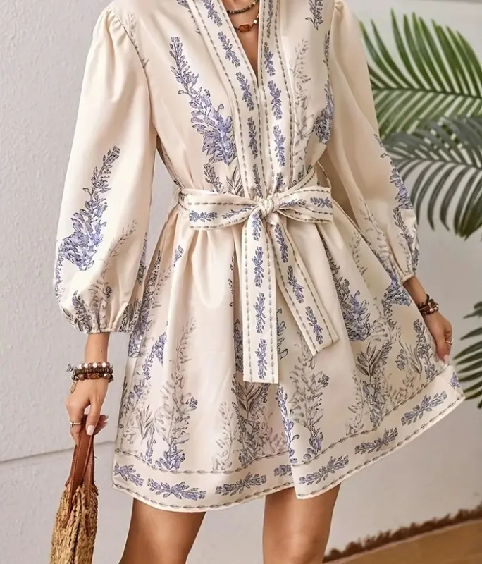 Blue Floral Midi Dress