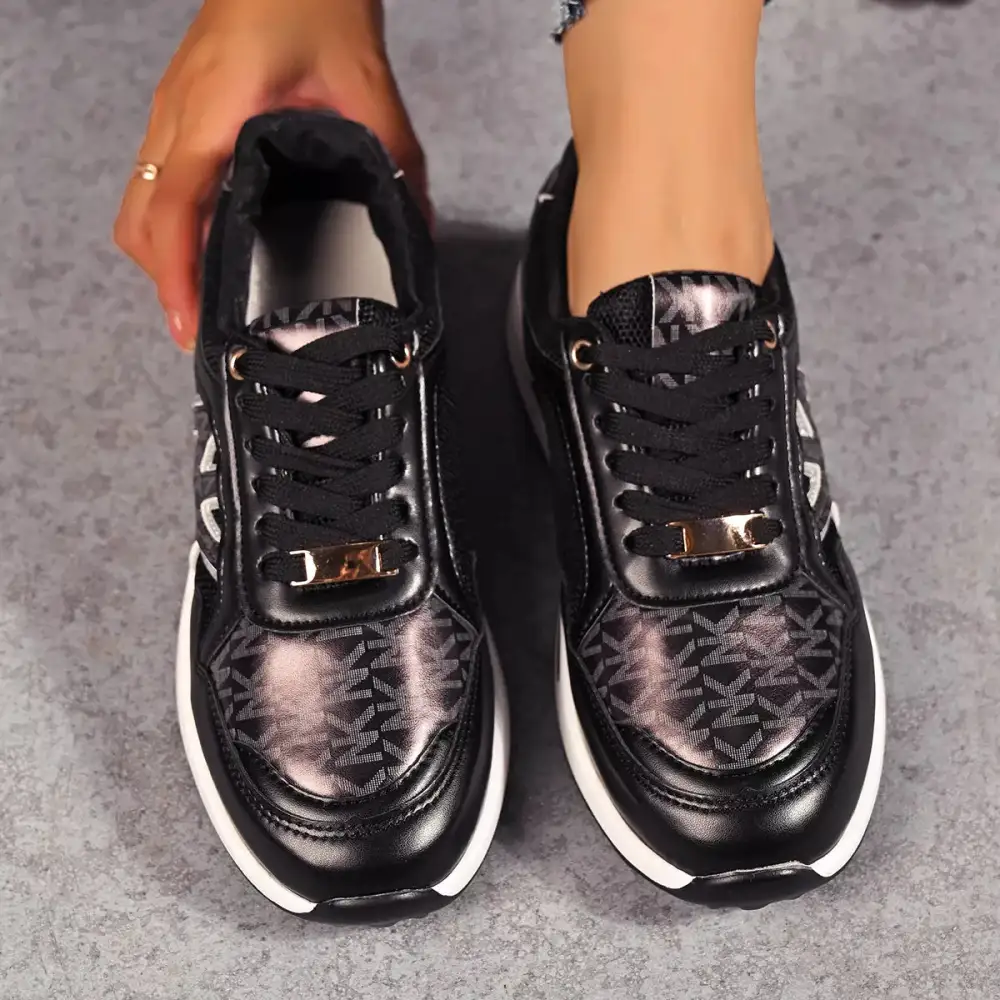 Modern Lace-Up Round Toe Sneakers