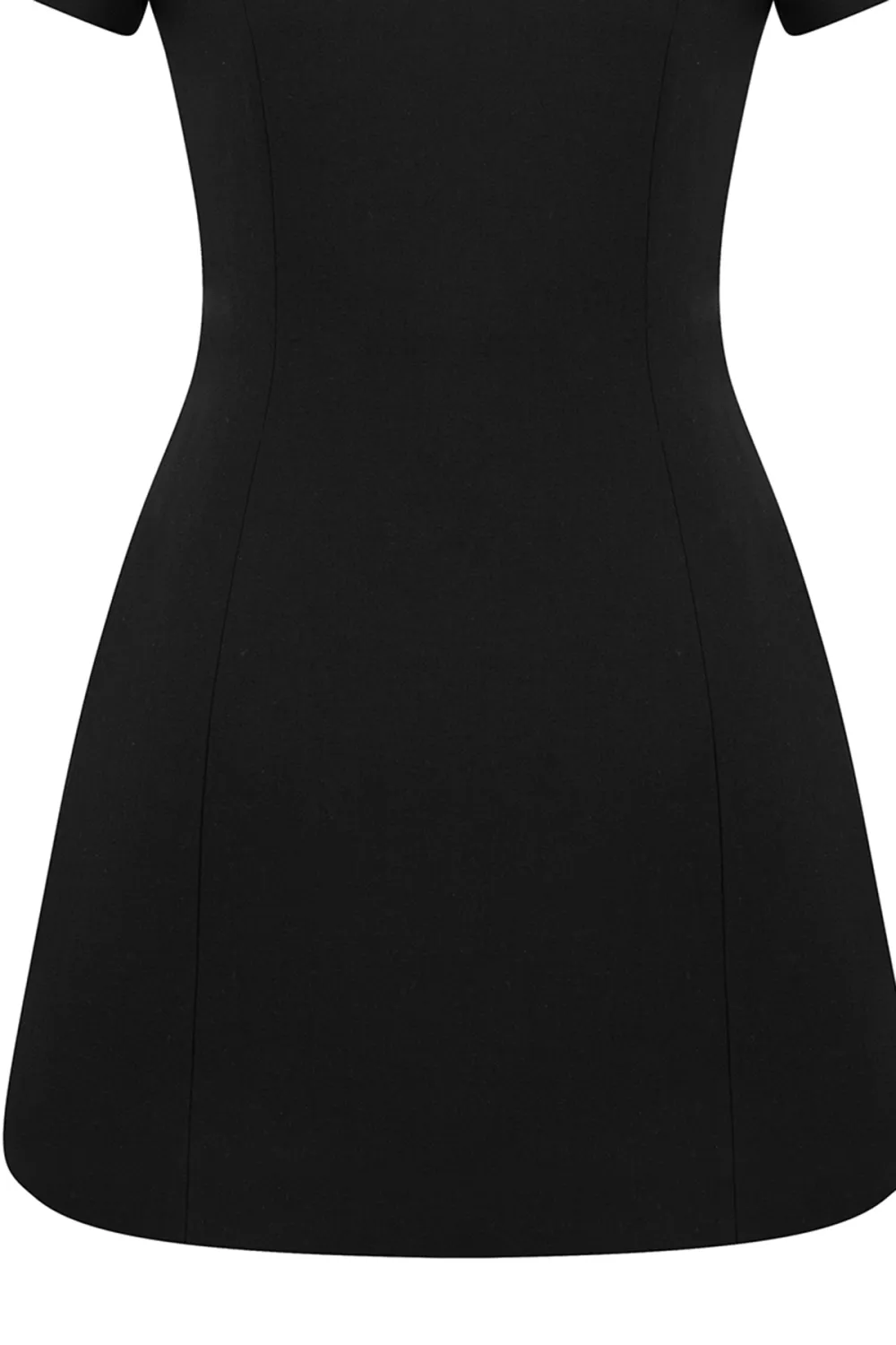 Short Sleeve Mini Dress-Black