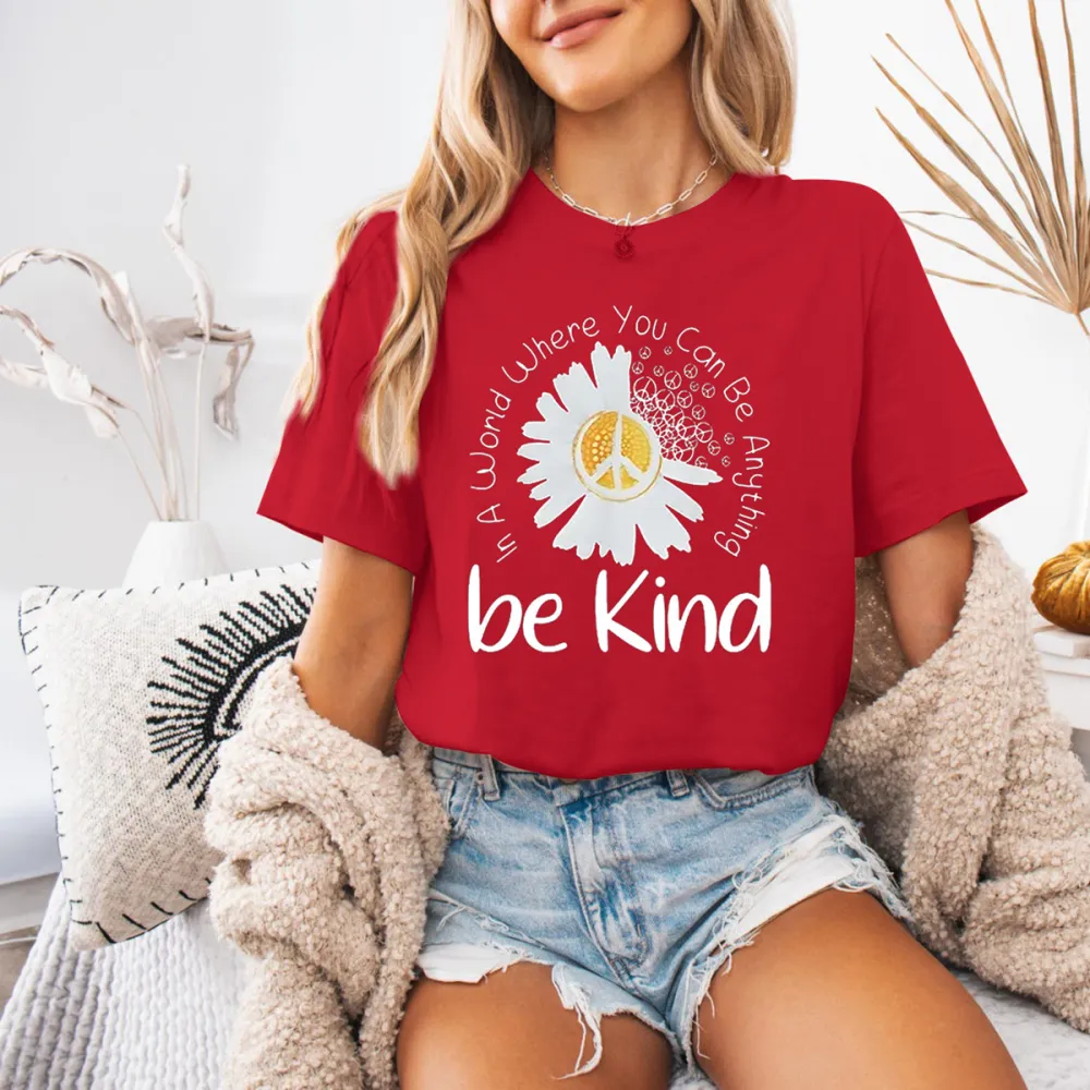 Floral & Letter Print T-shirt