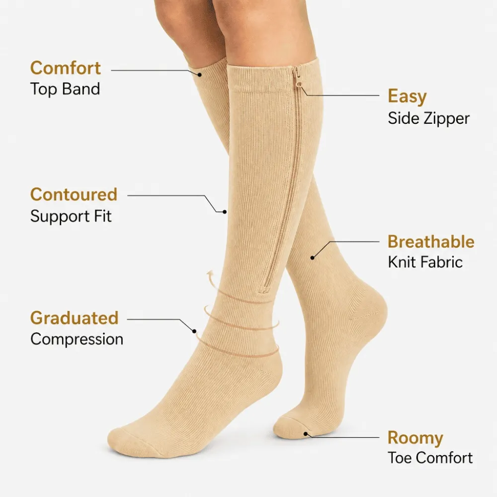 VenoEase Zip Up Compression Socks