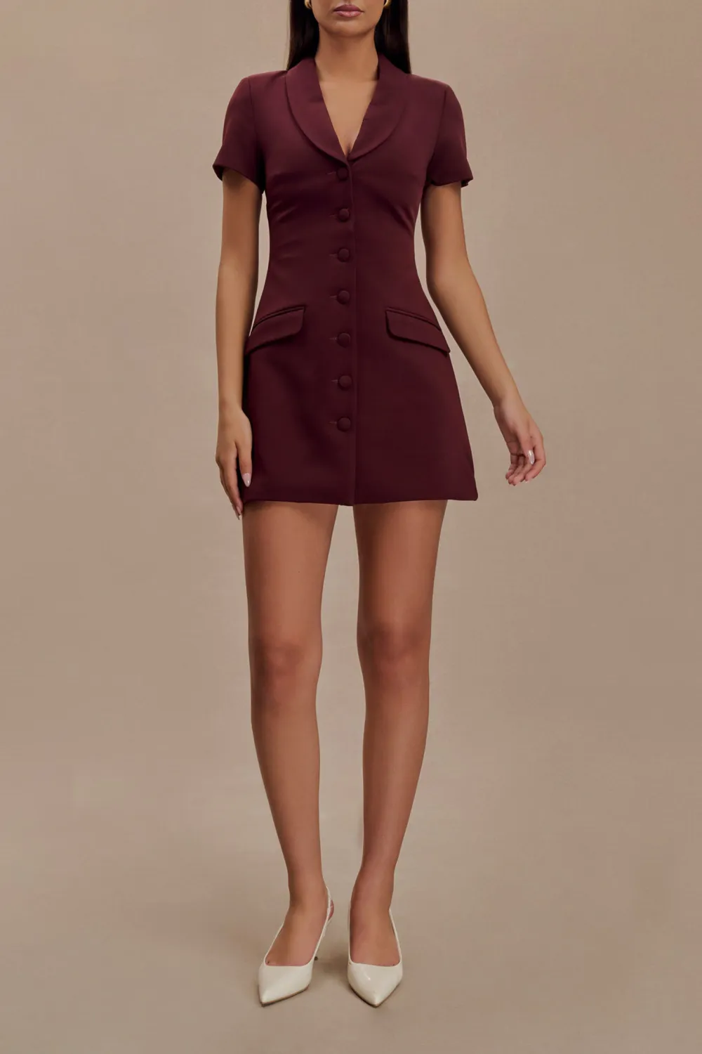 Collared Suiting Mini Dress