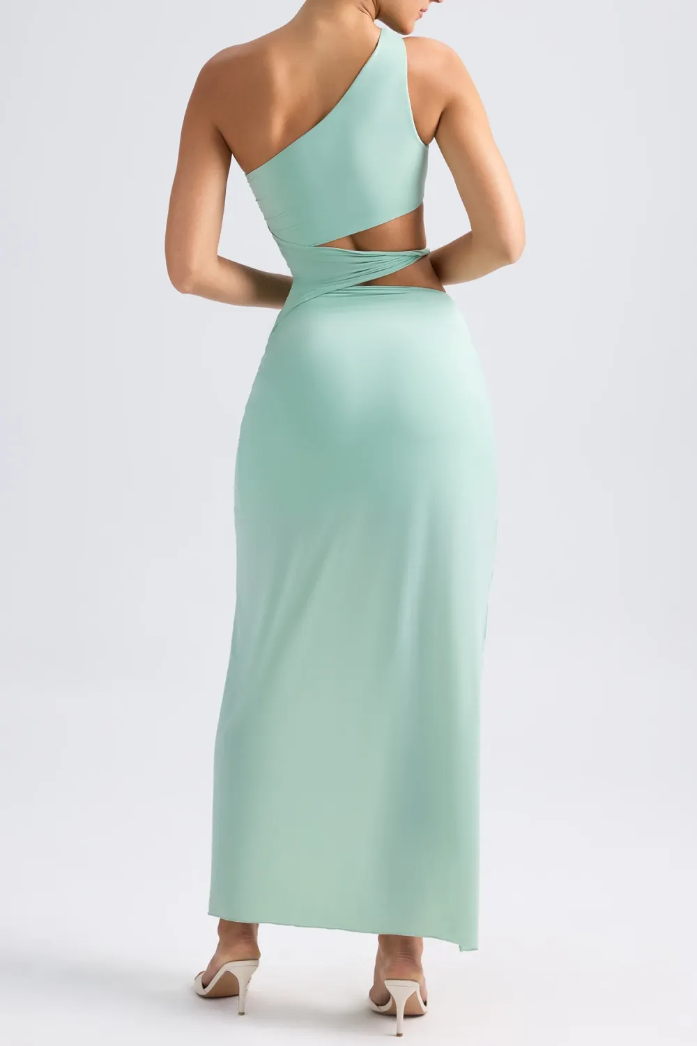 Lightweight One-Shoulder Twist Cutout Dress