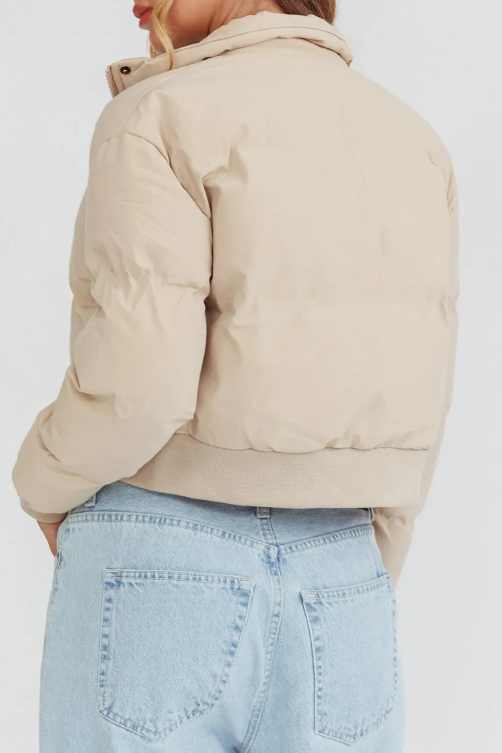 Slim Fit Solid Color Women's Warm Jacket