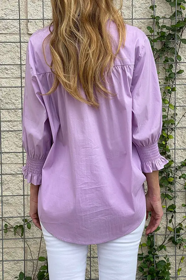 Relaxed Button Front Blouse