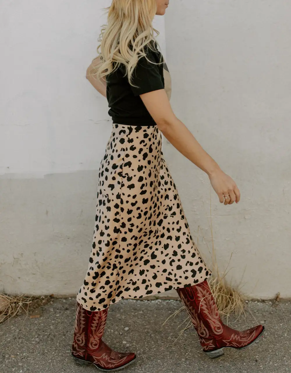 Breezy Midi Print Leopard Skirt