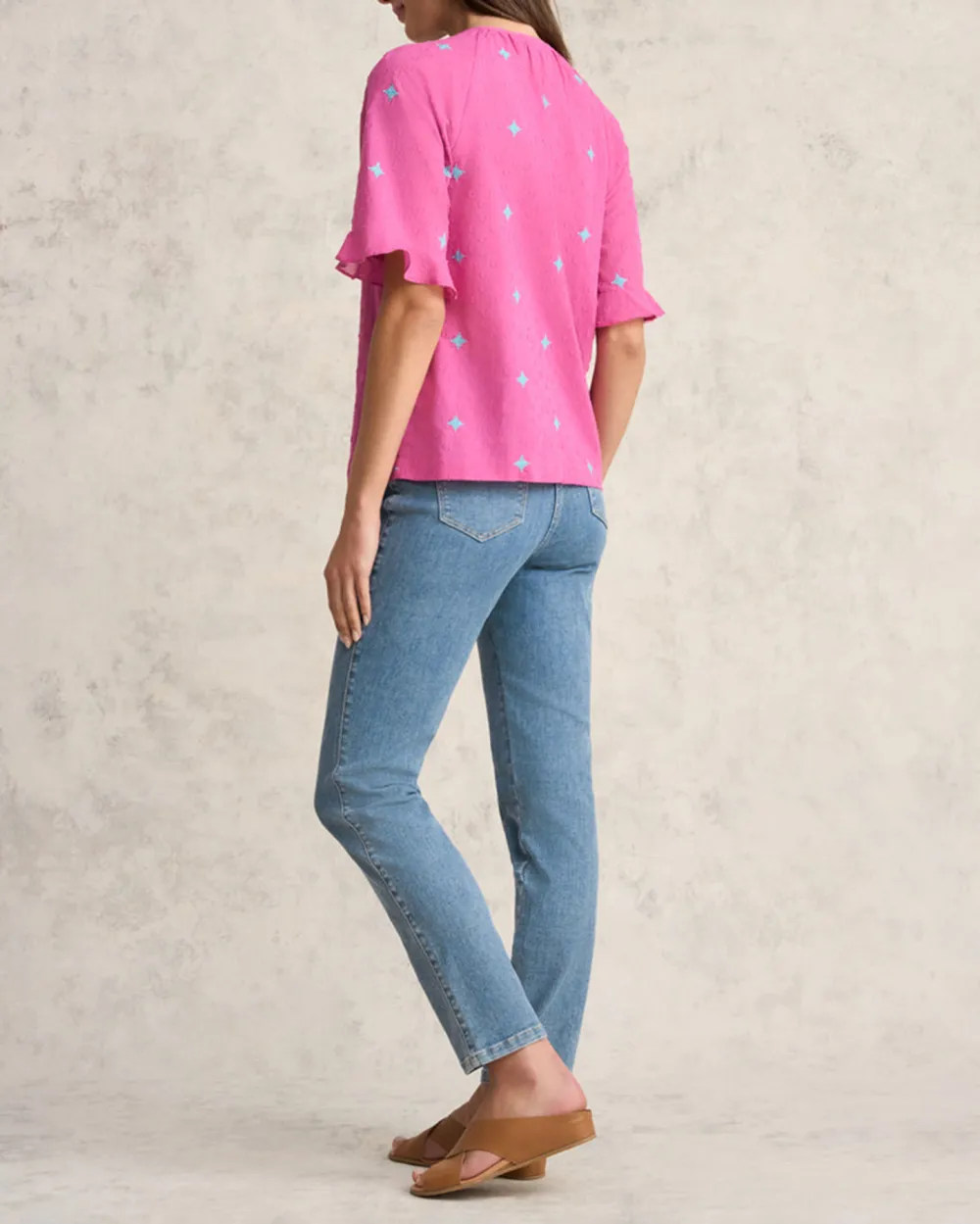 Rose Fuschia Embroidered Blouse