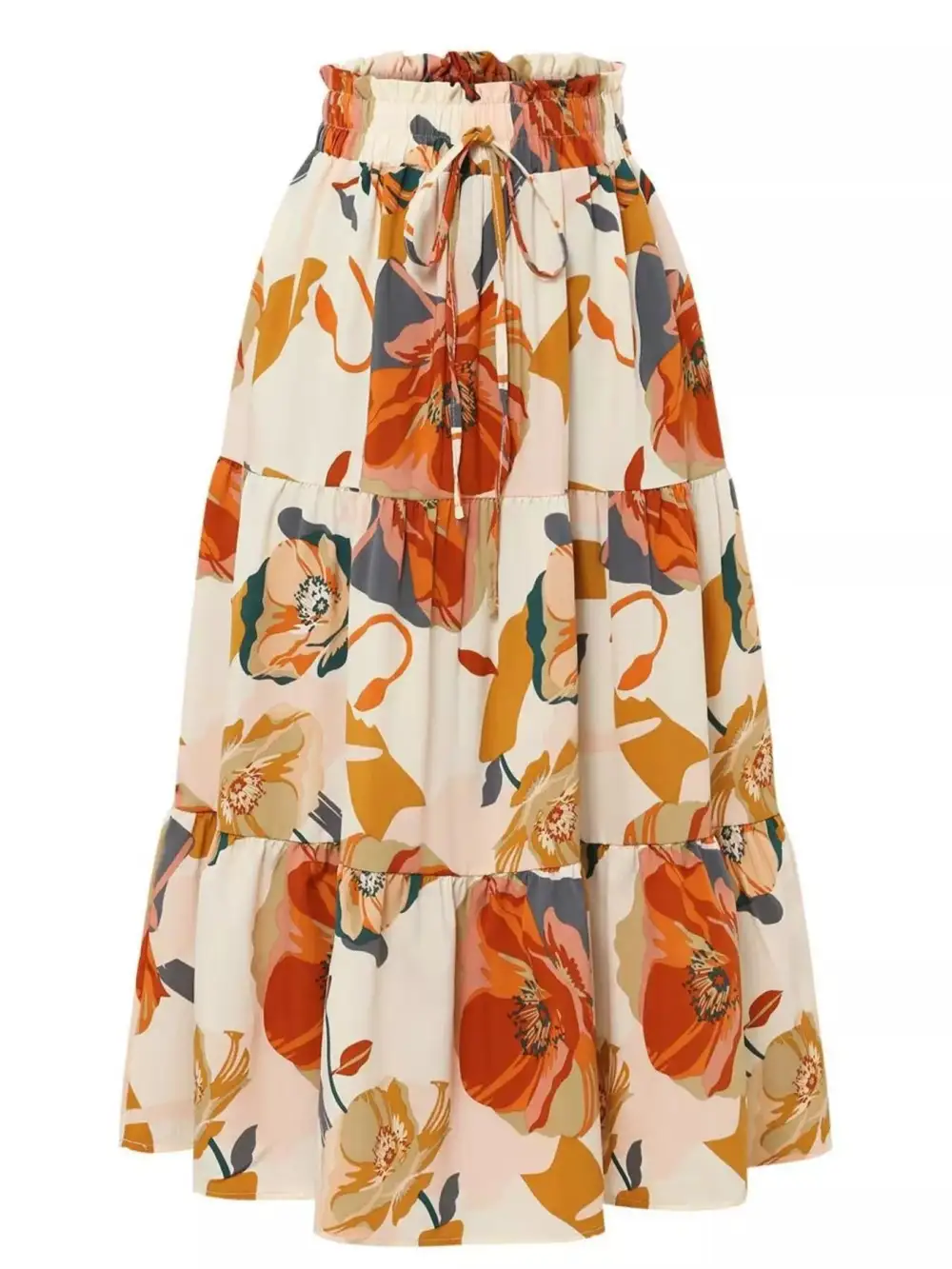 Calm Ruched Printed Skirt