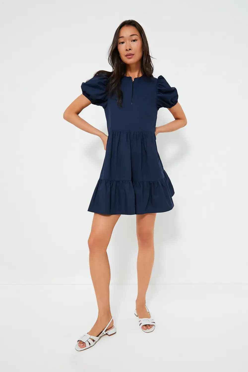 Navy Zip Front Ellie Mini Dress