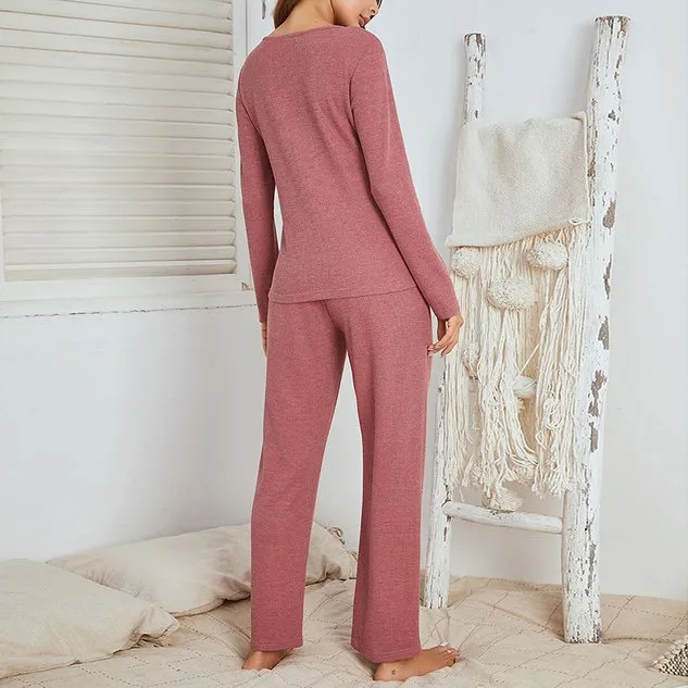 Loose Plain Casual Lounge Set