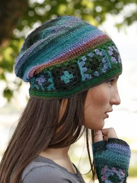 Women Color-Block Casual Knitted Hat