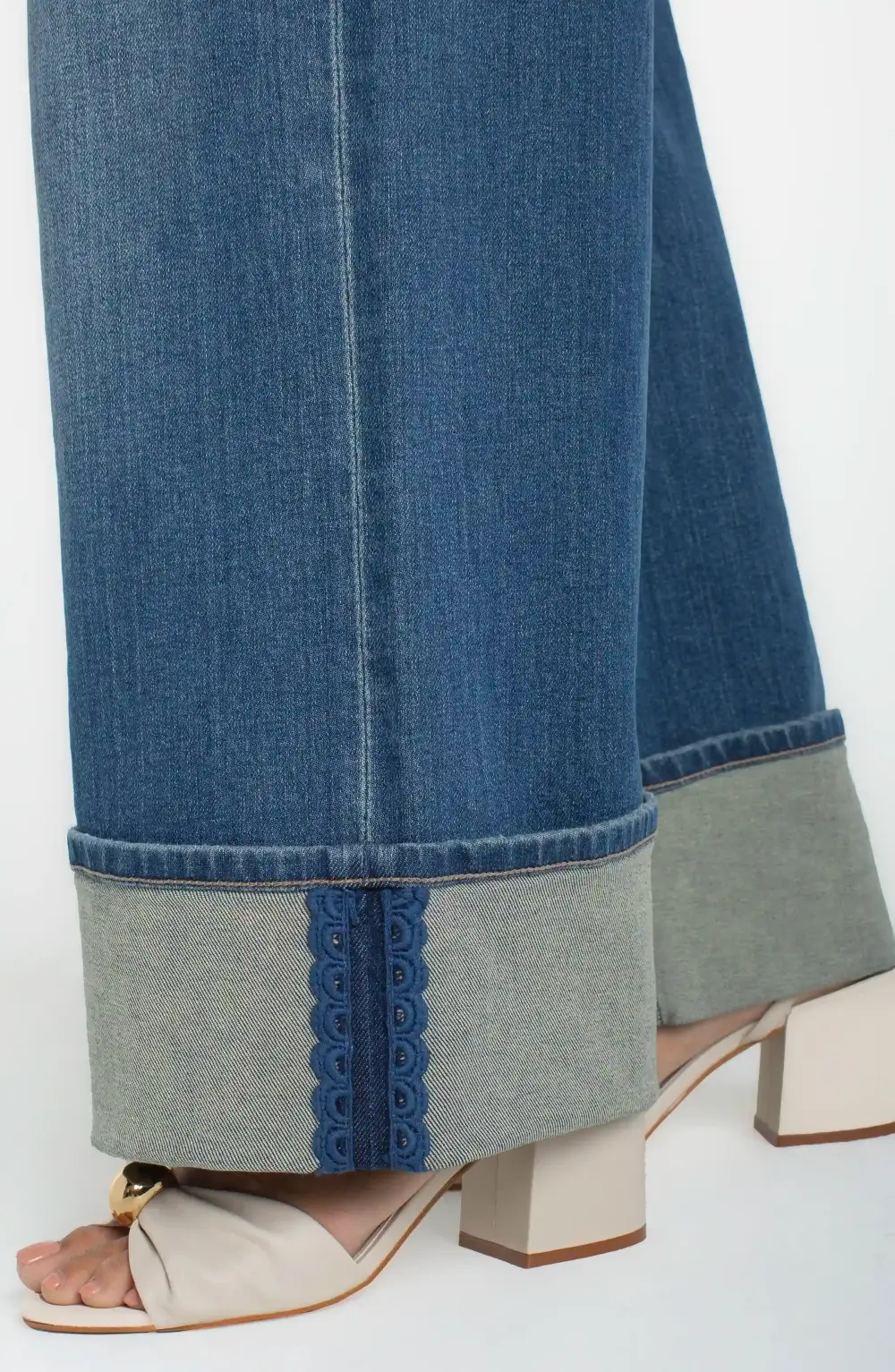Wide Leg High Rise Straight Leg Jeans