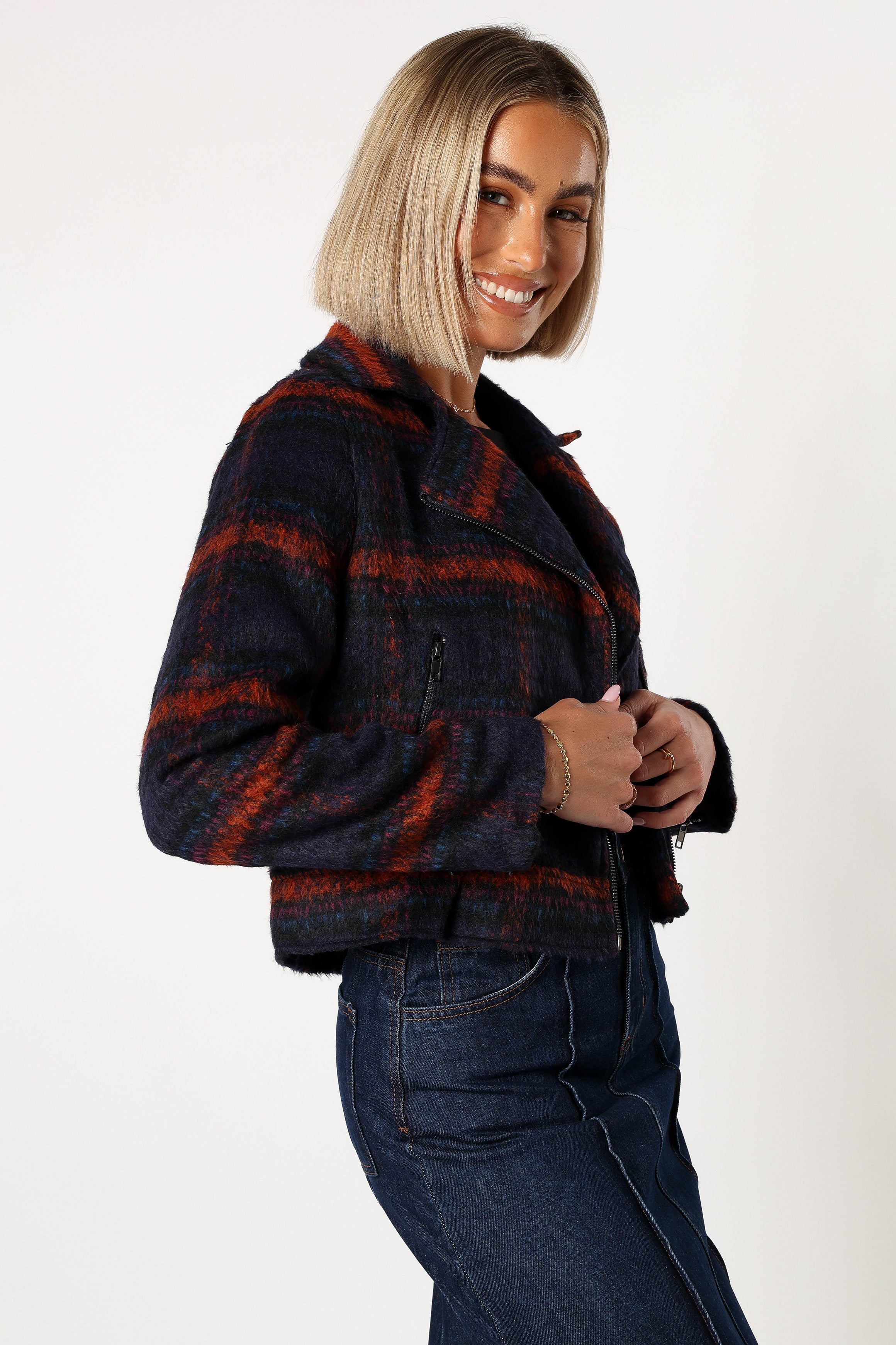 Logan Plaid Jacket - Navy/Teal