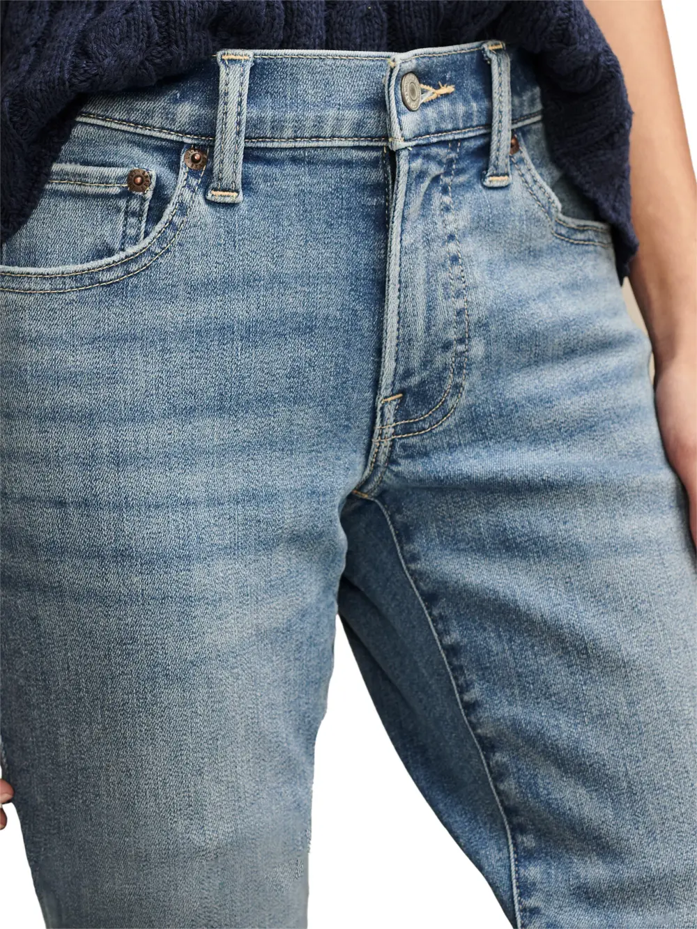 Straight Leg Mid Rise Jeans