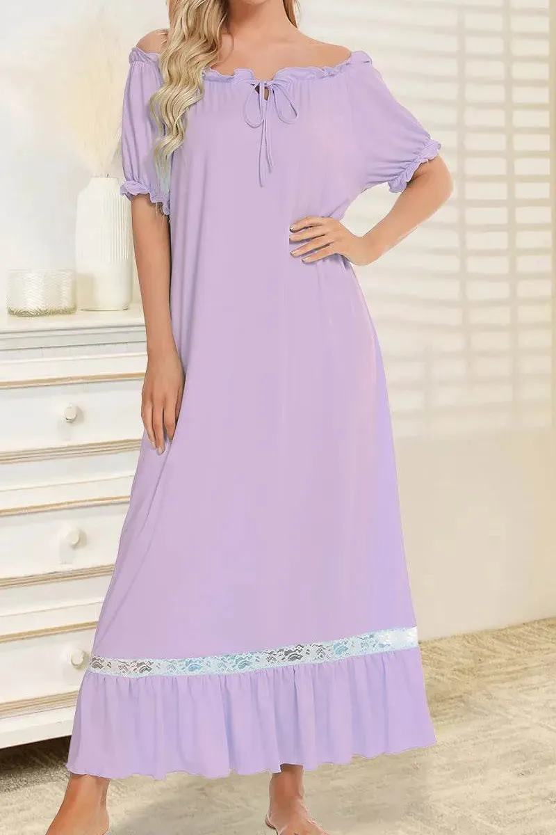 Lace Detail Short Sleeve Casual Dress
