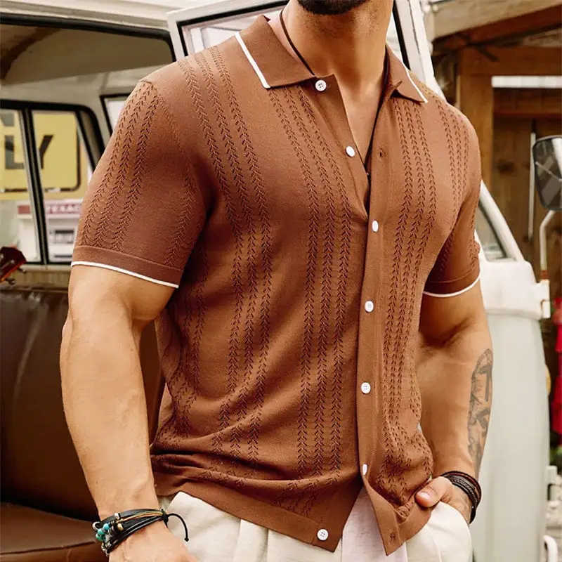 Jacquard Pattern Knit Shirt
