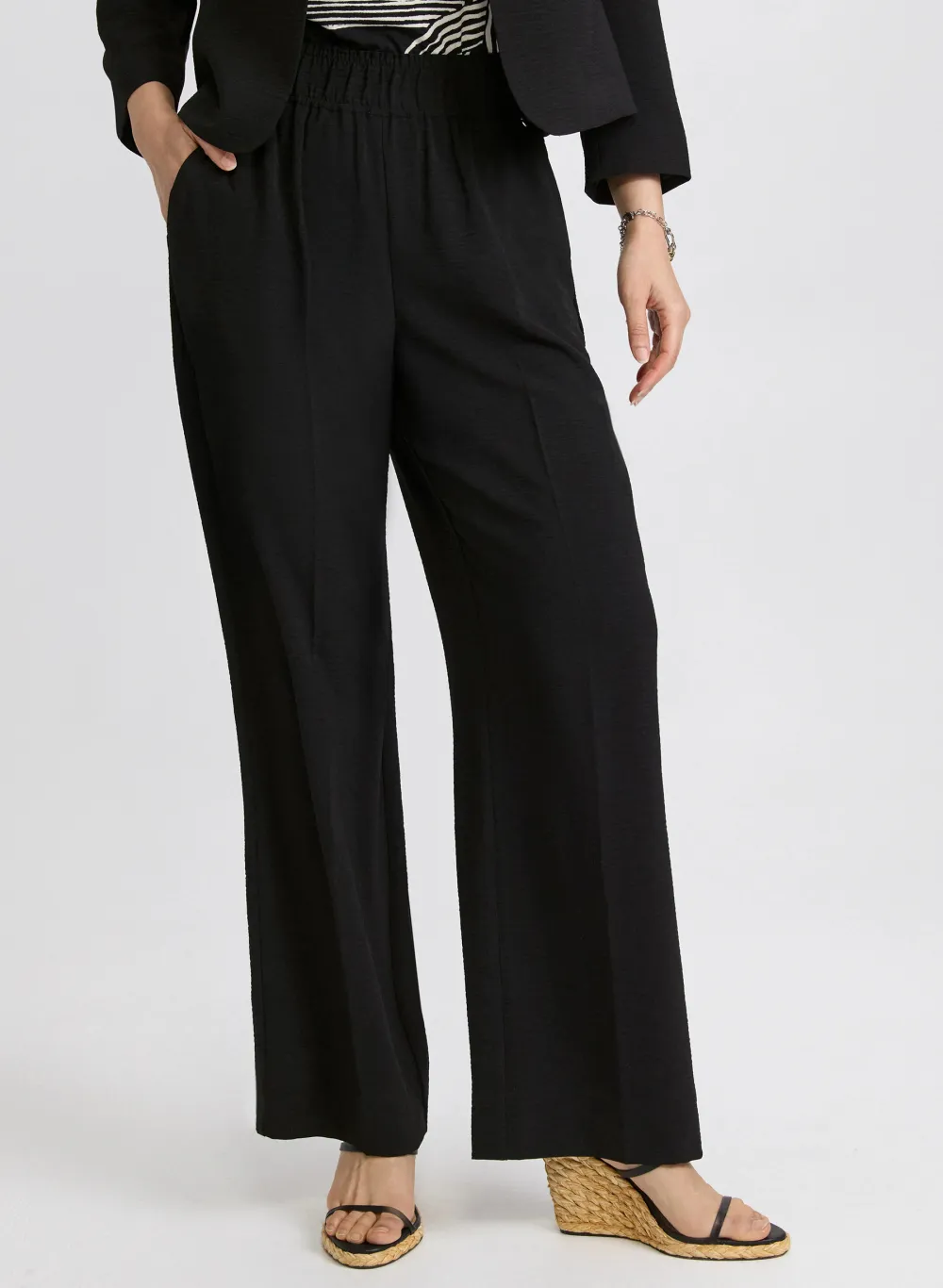 Pleated Casual Wide-Leg Pants