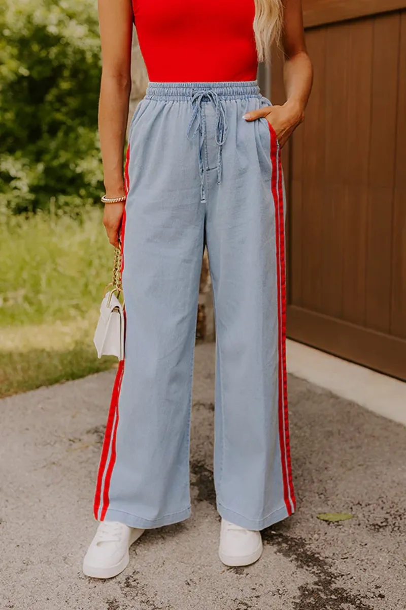 Playful Casual Anti-Wrinkle Elastic Waist Trousers