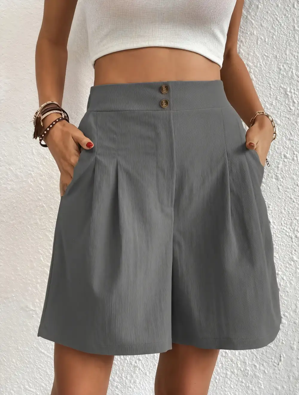 High Waisted Cargo Shorts