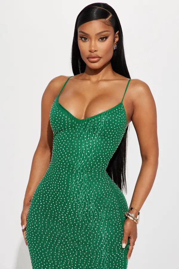 Twilight Zone Mesh Midi Dress - Green