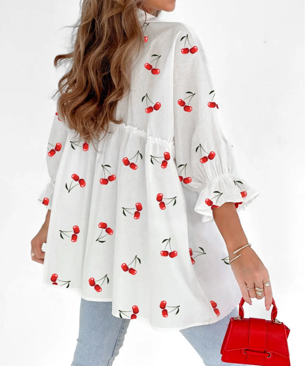 Frill Detail Collared Blouse