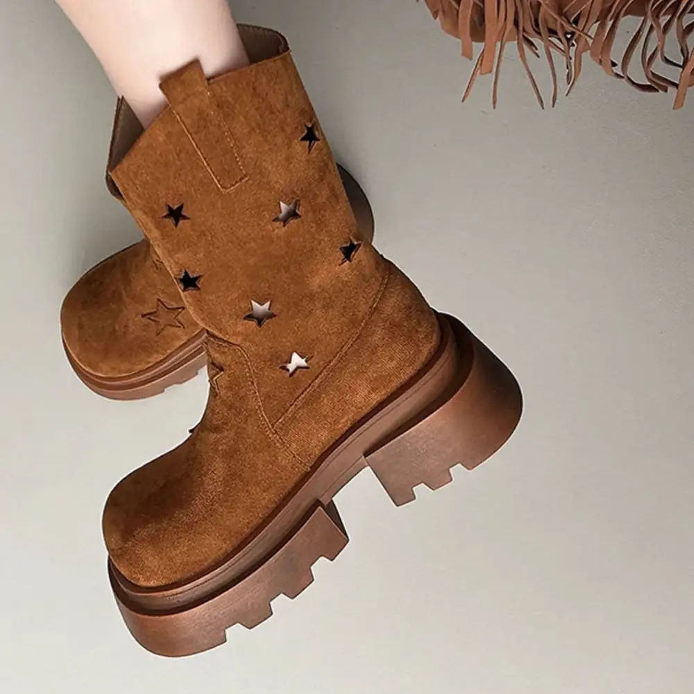 Star Cut-Out Platform Boots