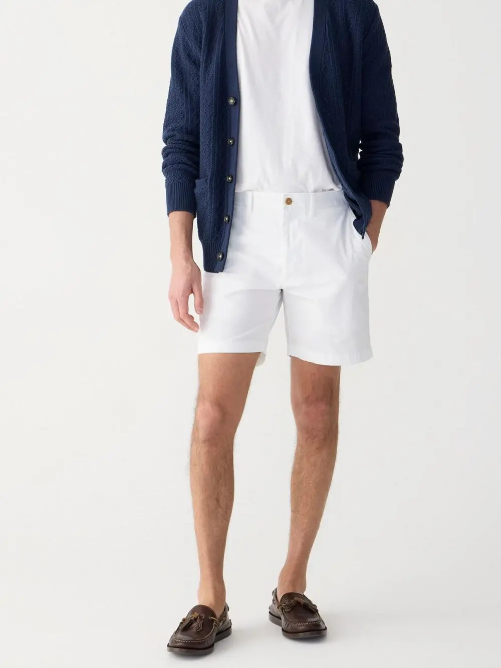 White Twill Fabric Shorts