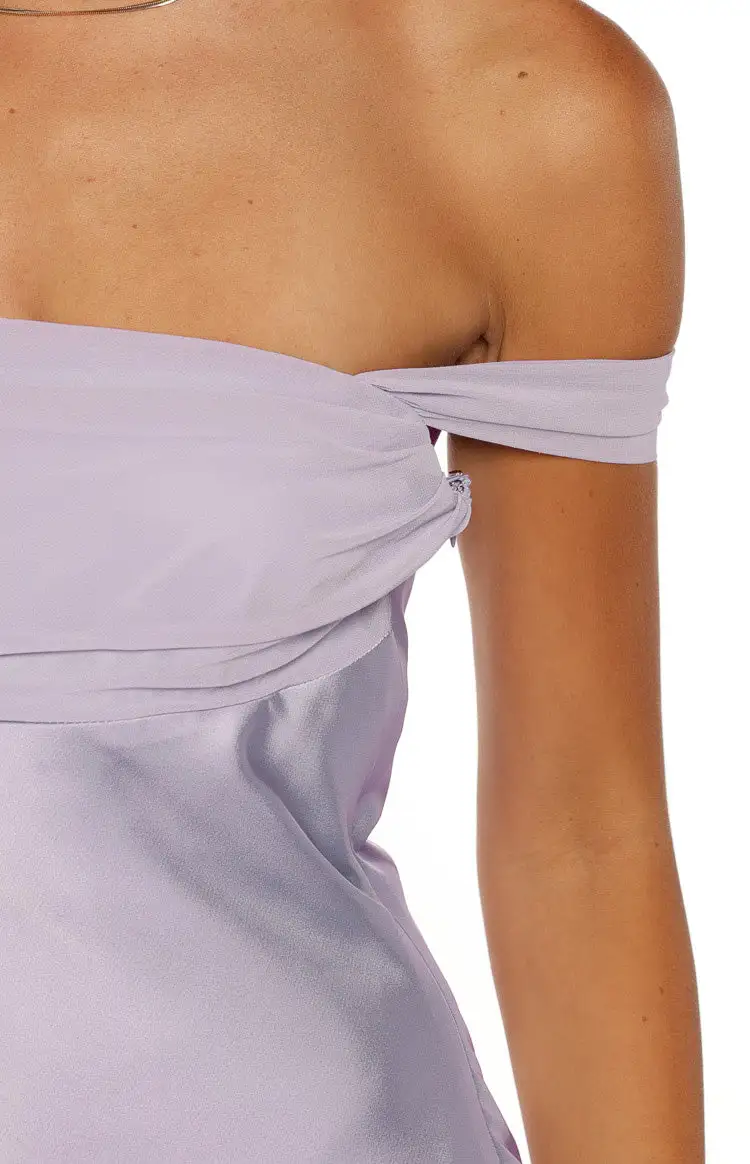 Easygoing Chiffon Satin Off Mini Dress