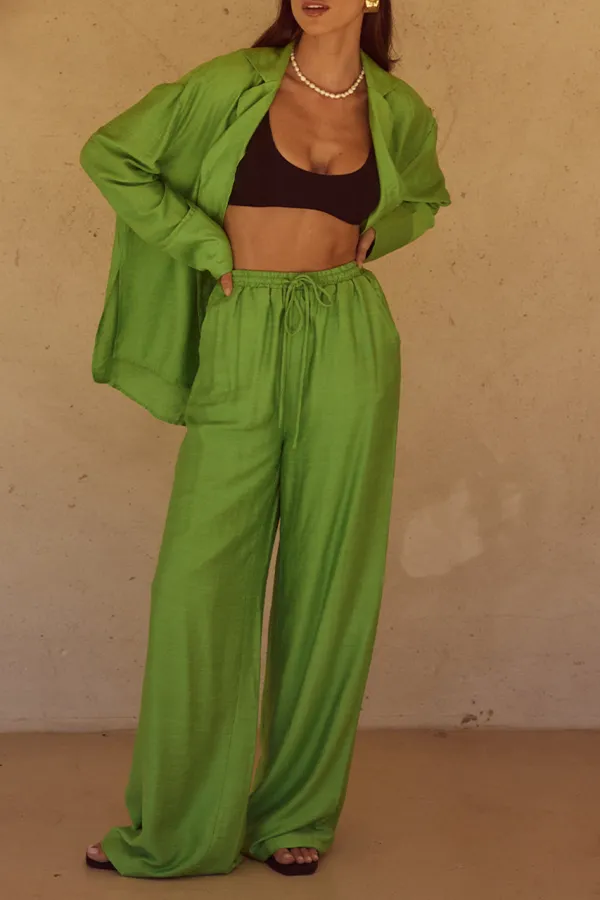 Green Heavy Drape Pants
