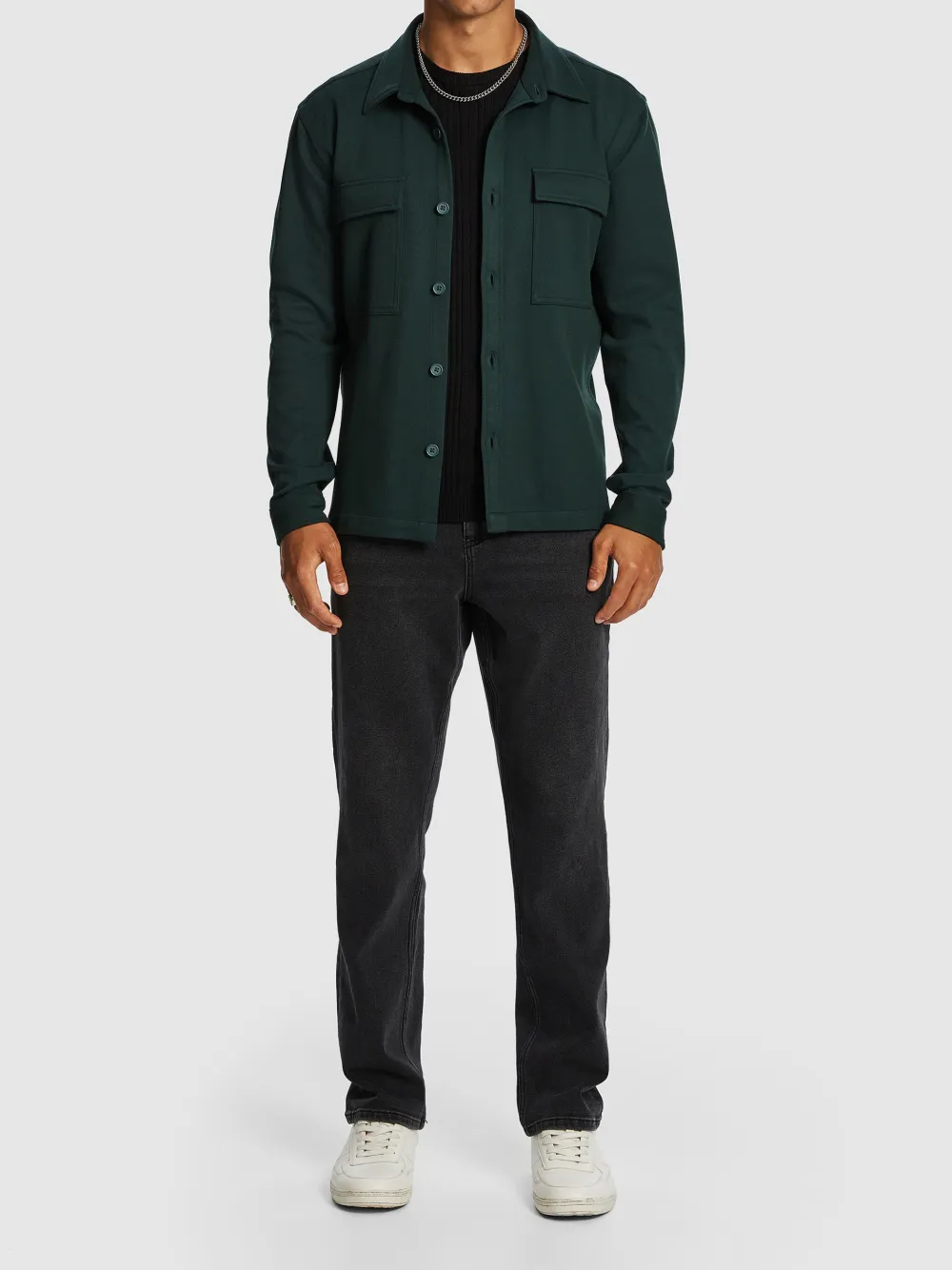 Teal Utility Style Long Sleeve Shirt