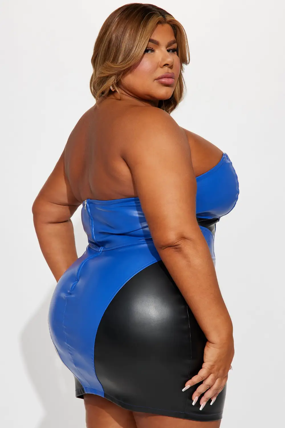 All The Lovers Sweetheart Mini Dress - Royal/combo