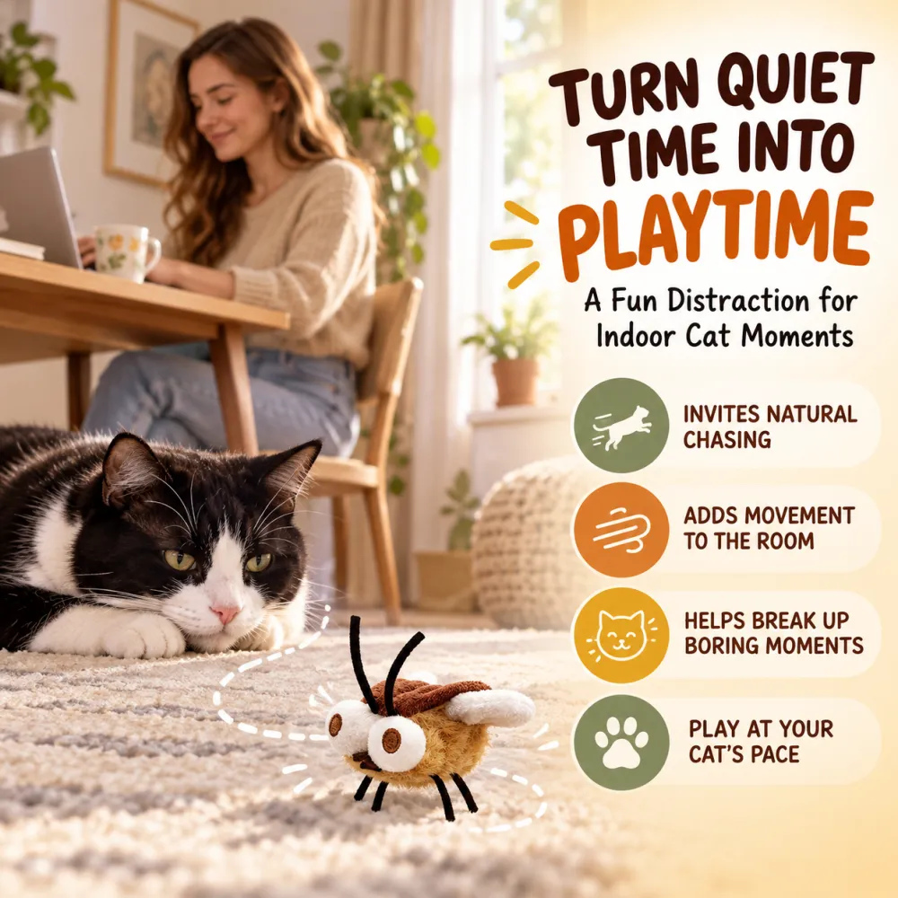 Pet Gravity Simulated Insect Cat Toy Self-Play Electric Teasing Plush Cat Toy